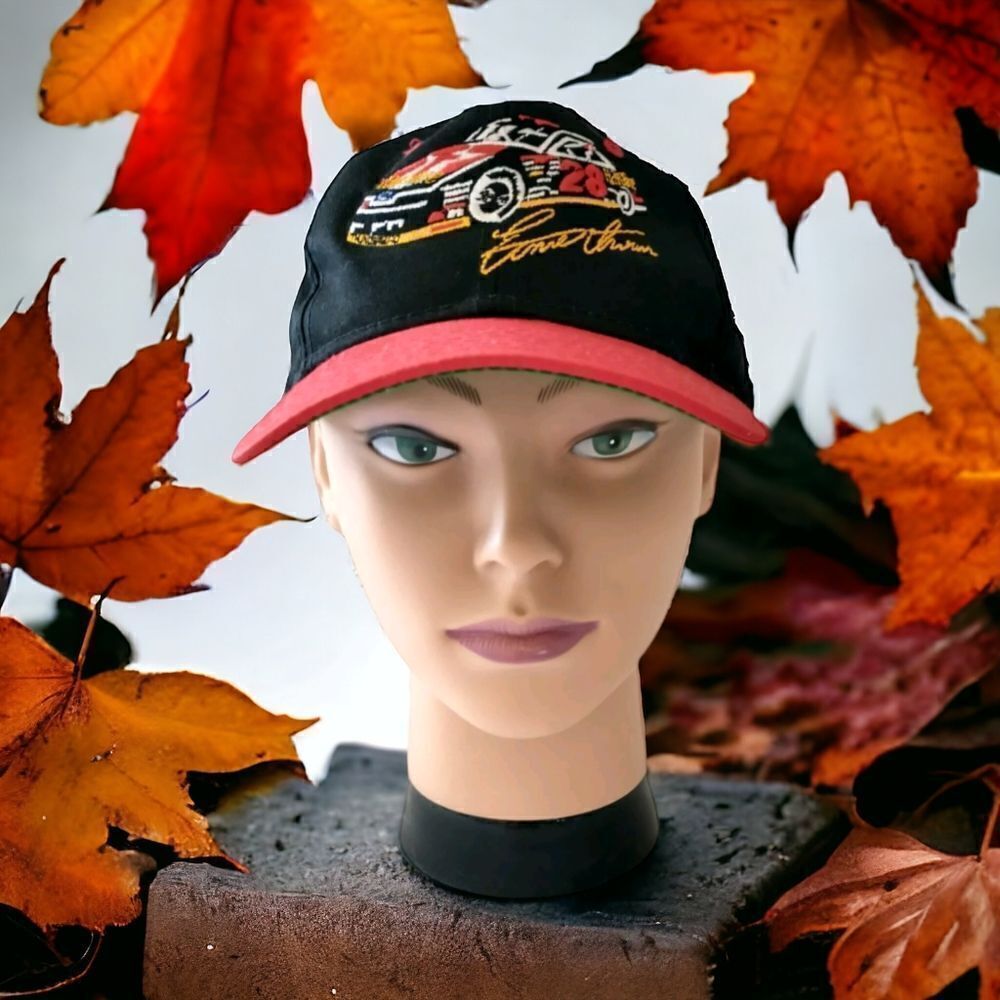 Vtg Ernie Irvan Snap Back Baseball Hat Cap Boys Youth‎ Nascar Trucker #28 Yates